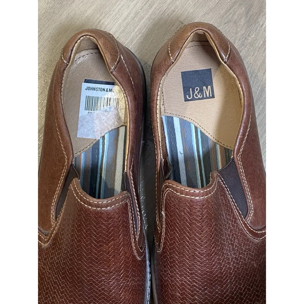 Johnston & Murphy Mcguffey Slip-On Loafer Brown Leather Shoes Men's 9.5